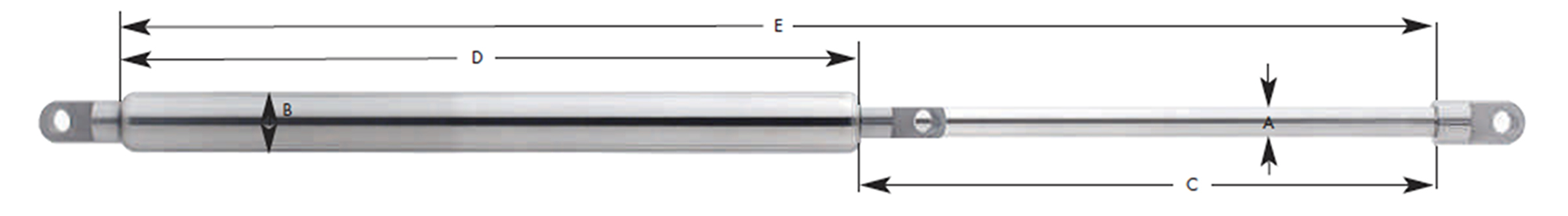 Adjustable Force Tension Gas Spring 1100-10